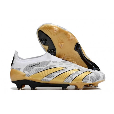 adidas Predator Elite Laceless FG White Gray Gold