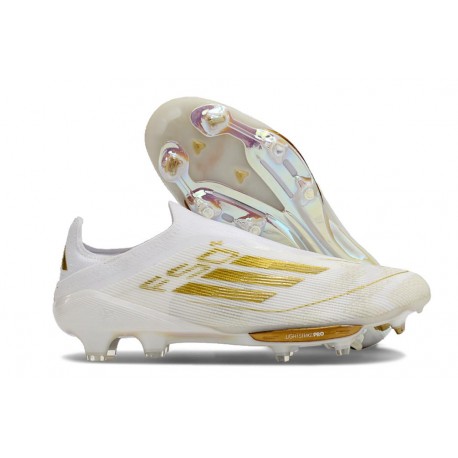 adidas F50 + FG Laceless Boots Ftwr White Gold Met