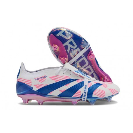 adidas Predator Elite Tongue FG Boots Ftwr White Solar Blue Solar Pink