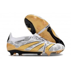 adidas Predator Elite Tongue FG Boots White Core Black Gold Met