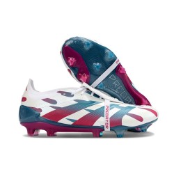 adidas Predator Elite Tongue FG Boots White Cyan Red