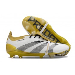 adidas Predator Elite Tongue FG Boots White Gold Silver