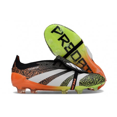 adidas Predator Elite Tongue FG Boots Black White Orange Green