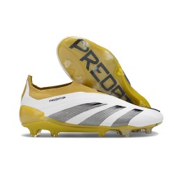 adidas Predator Elite Laceless FG White Gold Silver