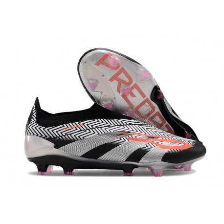 adidas Predator Elite Laceless FG Silver Black Red