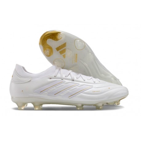 adidas Copa Pure 2+ Elite FG Boots Leather Ftwr White Gold Met