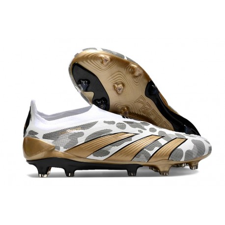 adidas Predator Elite Laceless FG Footwear White Core Black Gold Metallic Limited Edition