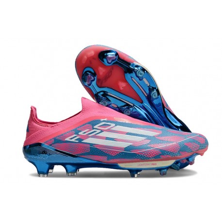 adidas F50 + FG Laceless Boots Solar Blue Ftwr White Pink