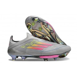 adidas F50 + FG Laceless Boots Gray Pink Yellow