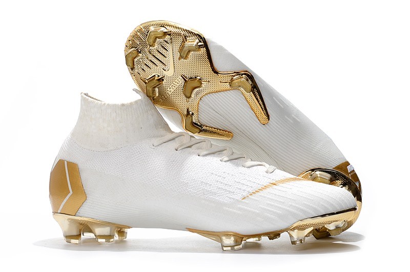 nike football cleats white and gold
