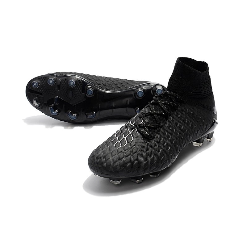 Nike Hypervenom Phantom III Elite FG Mens Soccer Boots - Black Silver