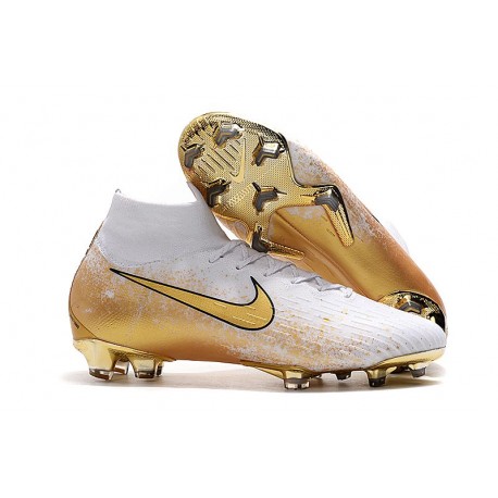 nike football boots white and gold