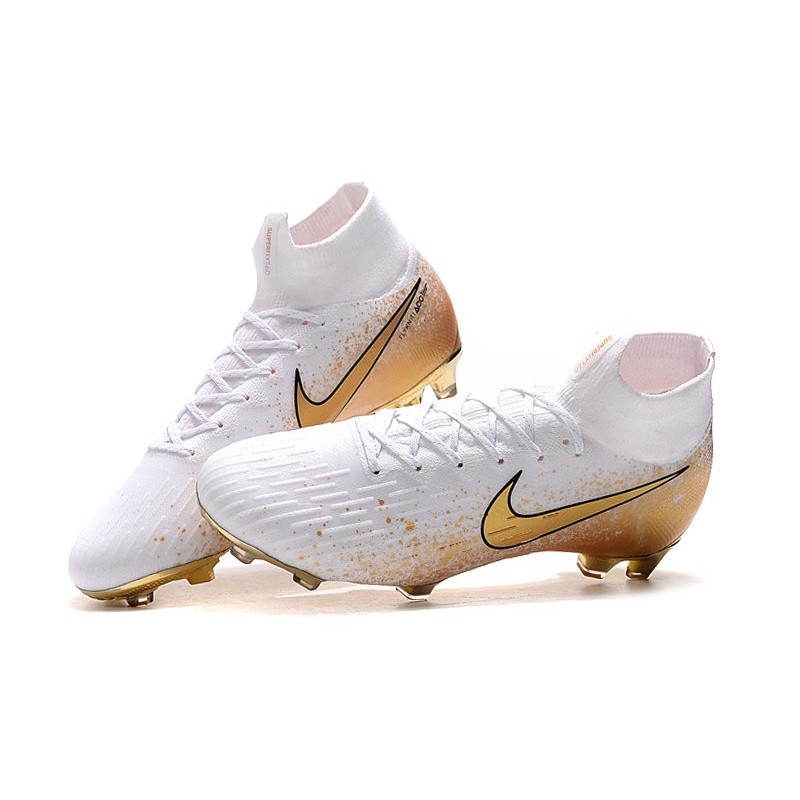 Nike Mercurial Superfly VI Elite FG Football Boots - White Golden
