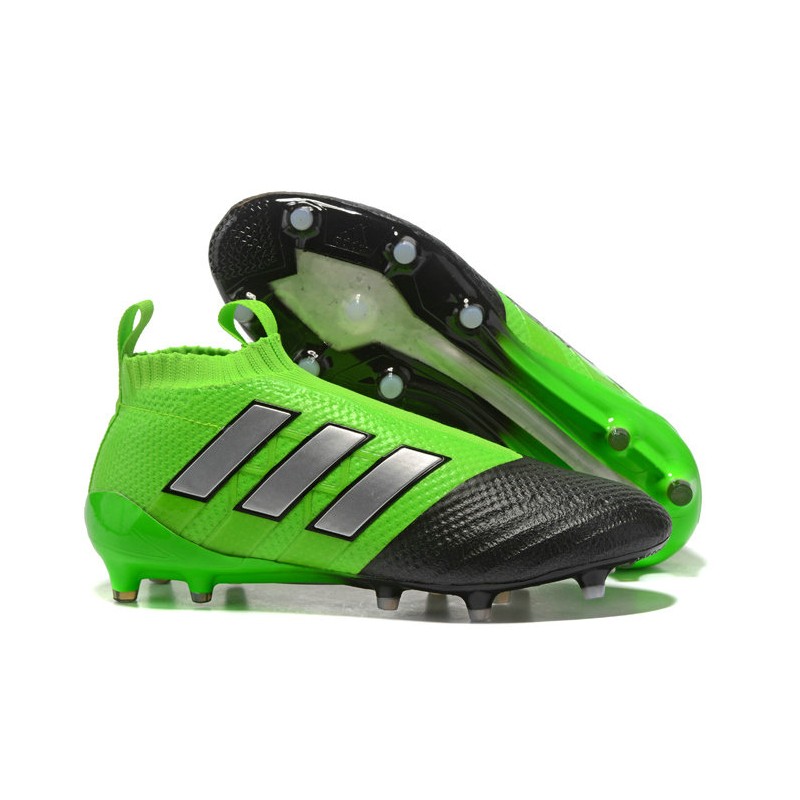 adidas ACE 17+ Purecontrol FG Soccer Cleats - Green Black Silver
